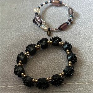 Bundle Elegant Black Rose Bracelet